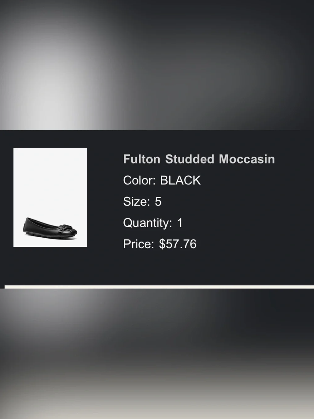 Michael Kors Black Leather MK Logo Ballet Flat